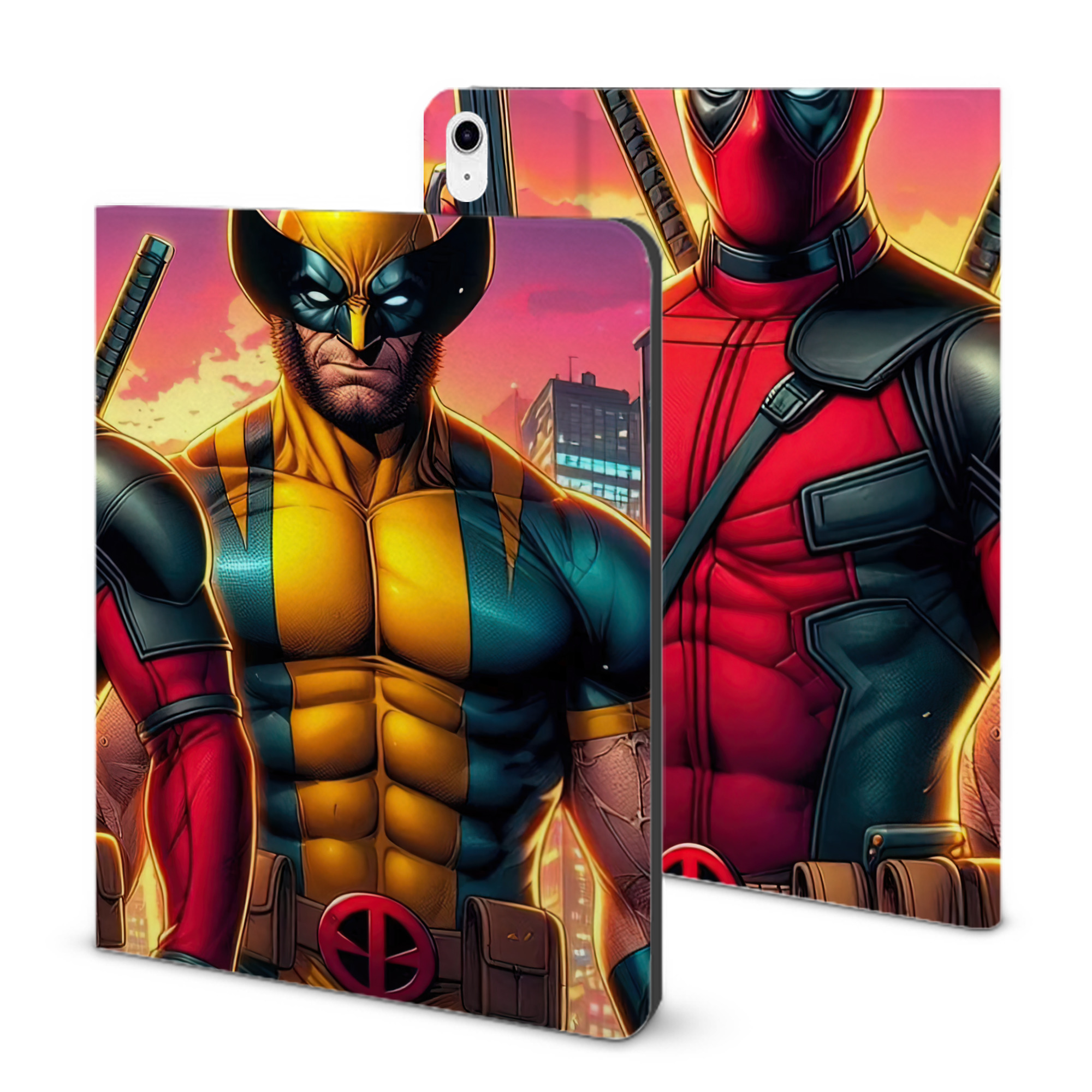 （画像用） Deadpool デッドプール IPad ケース ブック型 PUレザー TPU 耐衝撃 軽量 薄型 ペン収納なし 全面保護 IPad 各モデル対応
